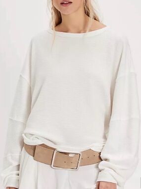 We The Free By Free People White Cotton Total Eclipse Sweater